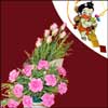 Hanuman Rakhi with Pink Roses - Click here to View more details about this Product